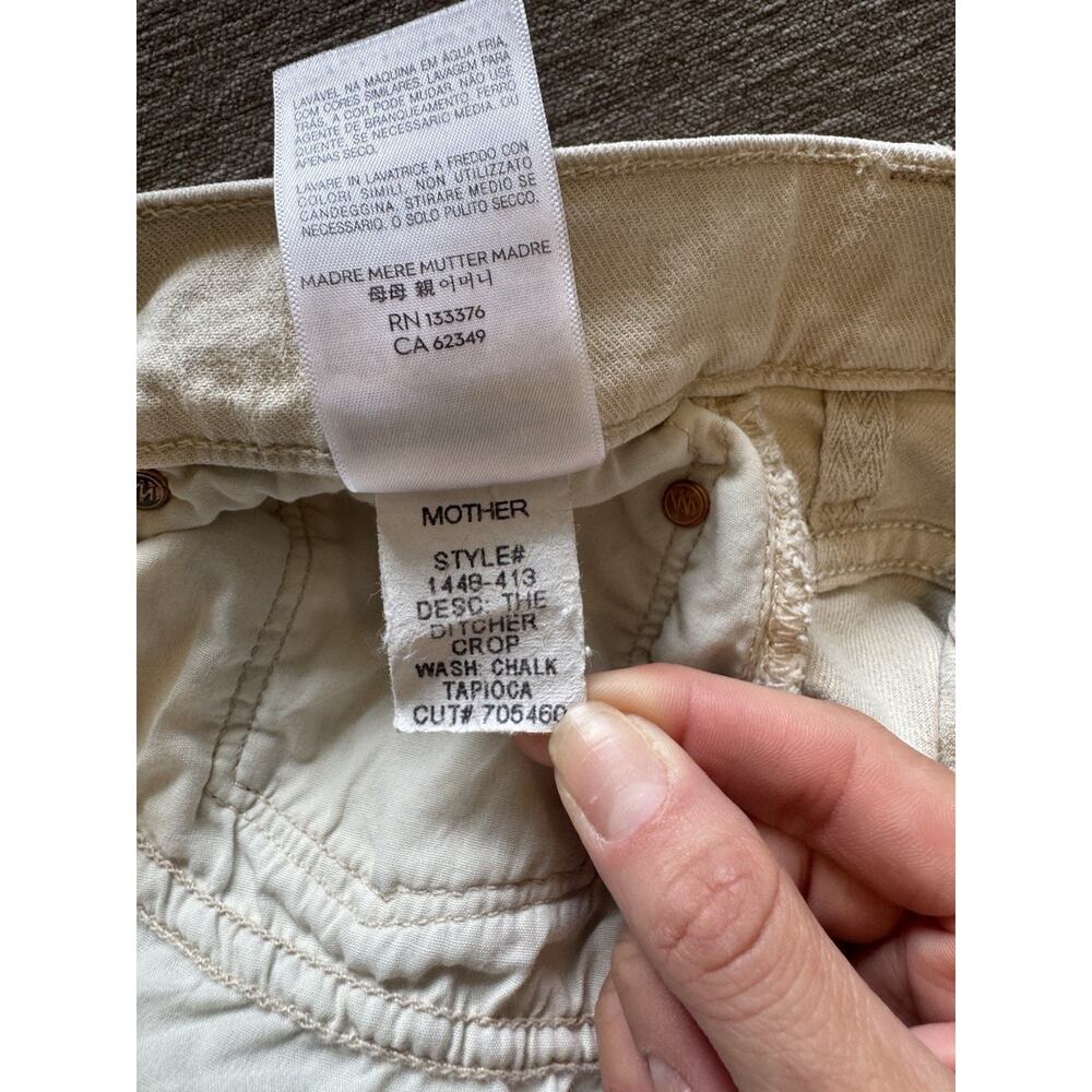 Mother Jeans The Ditcher Crop In Chalk It Up Tan Beige Size 26 High Waist - Picture 7 of 11